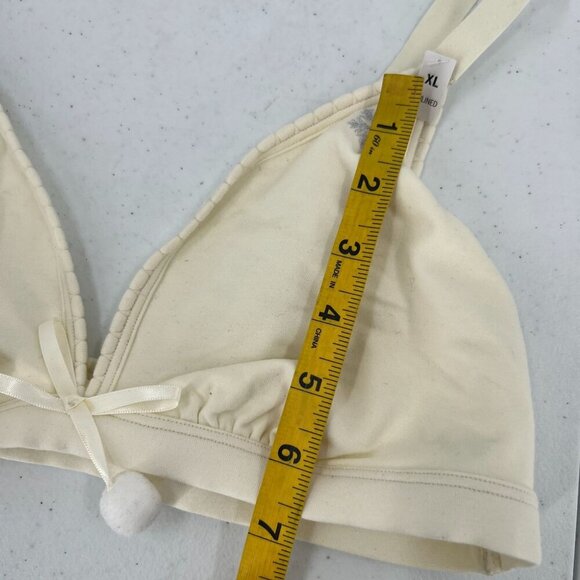 PINK Victoria's Secret XL Powder Puff Bralette Snowflake Pom Pom Triangle - Picture 13 of 13